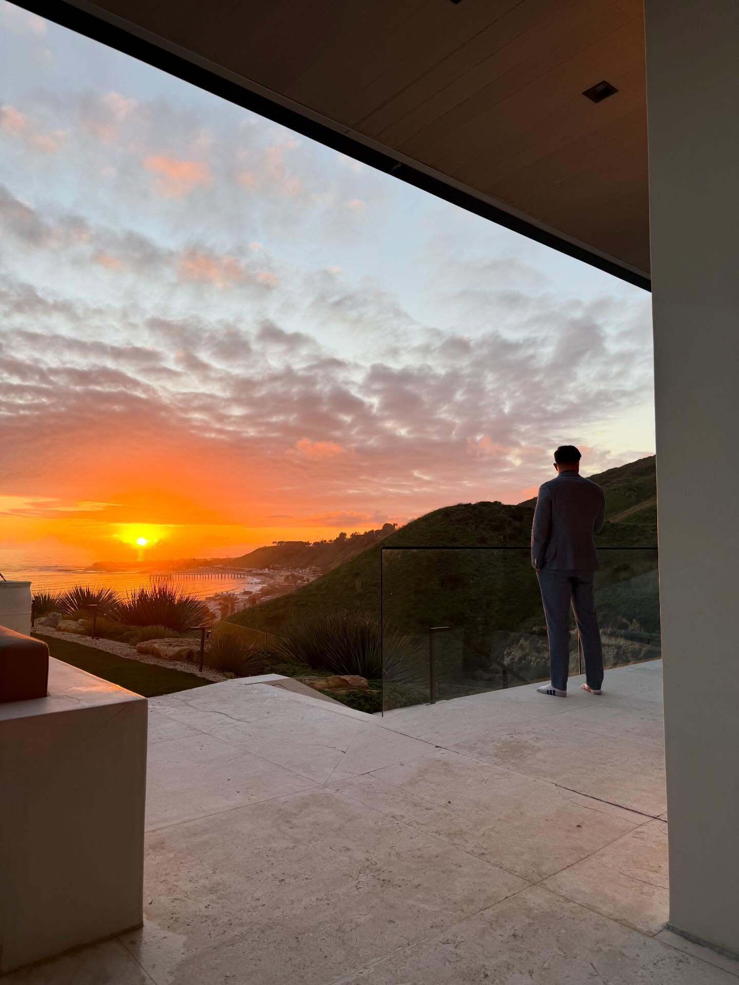 Marczell Klein at sunset overlooking the Pacific